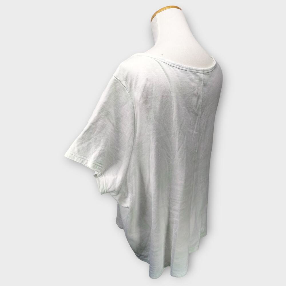Womens Athleta Activewear White and Light Green Short Sleeve Top Size 3X - Picture 4 of 7